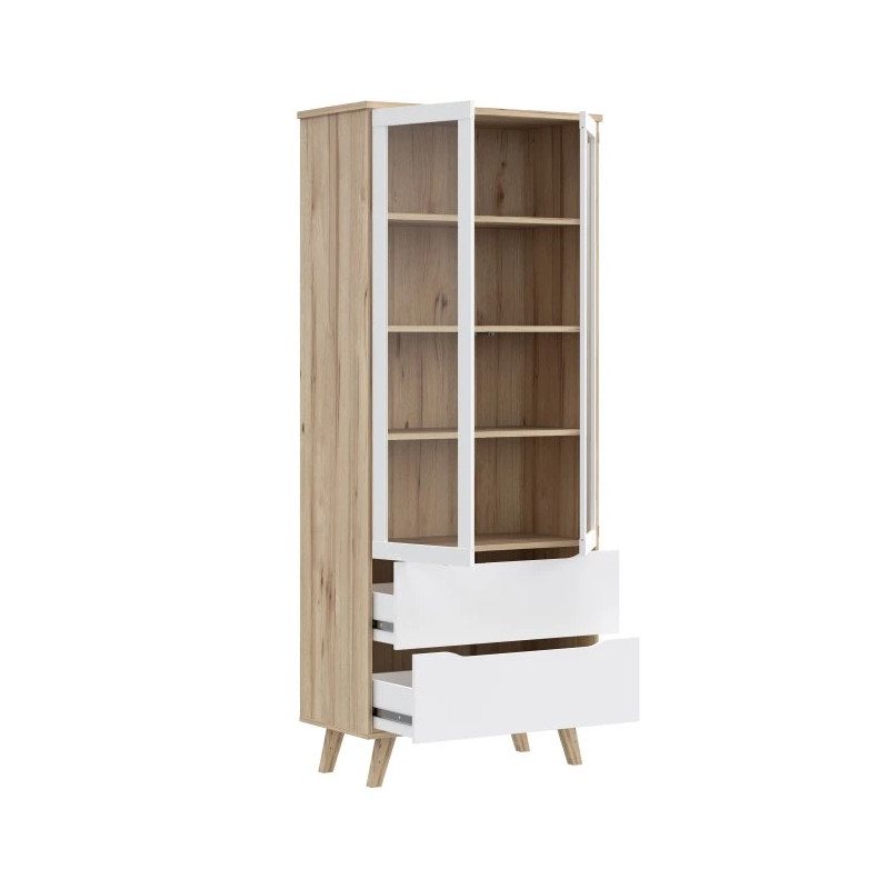 Witryna Vankka VNKV722 Dąb/Biały Meble Forte