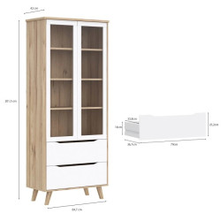 Witryna Vankka VNKV722 Dąb/Biały Meble Forte