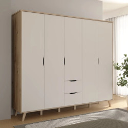 Szafa ubraniowa Vankka VNKS852 Dąb/Biały Meble Forte Szafa ubraniowa Vankka VNKS852 Dąb/Biały Meble Forte
