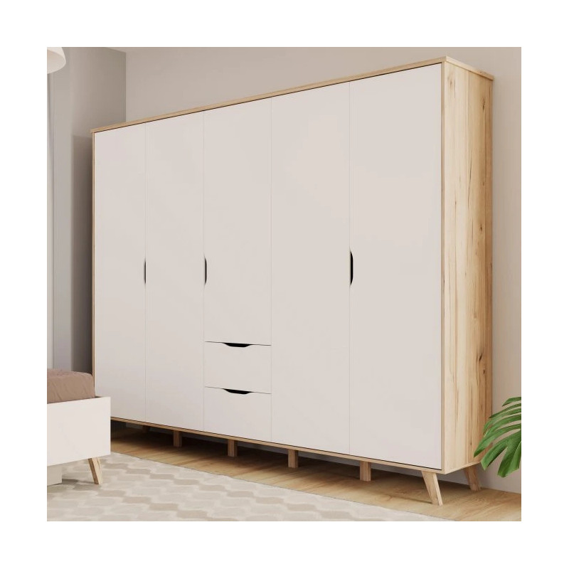Szafa ubraniowa Vankka VNKS852 Dąb/Biały Meble Forte