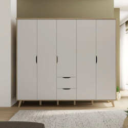 Szafa ubraniowa Vankka VNKS852 Dąb/Biały Meble Forte Szafa ubraniowa Vankka VNKS852 Dąb/Biały Meble Forte