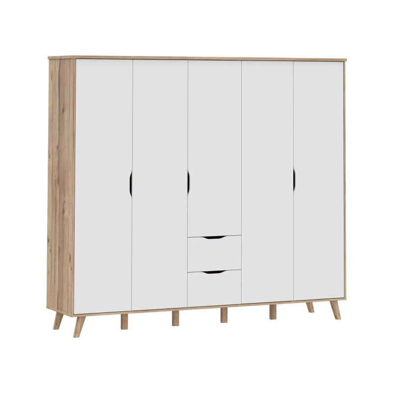 Szafa ubraniowa Vankka VNKS852 Dąb/Biały Meble Forte Szafa ubraniowa Vankka VNKS852 Dąb/Biały Meble Forte