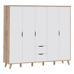 Szafa ubraniowa Vankka VNKS852 Dąb/Biały Meble Forte