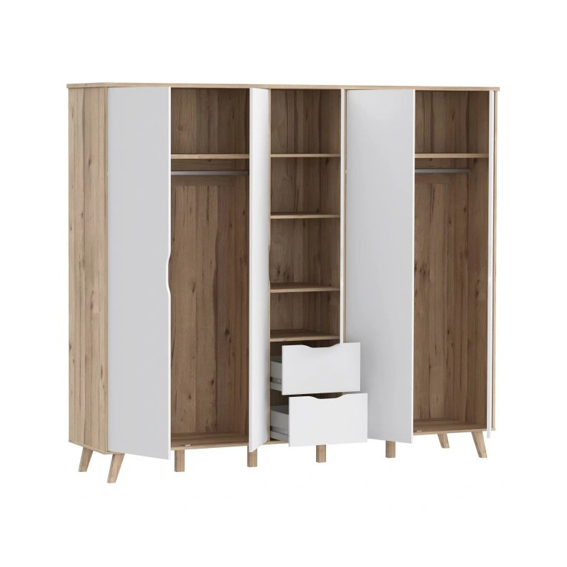 Szafa ubraniowa Vankka VNKS852 Dąb/Biały Meble Forte