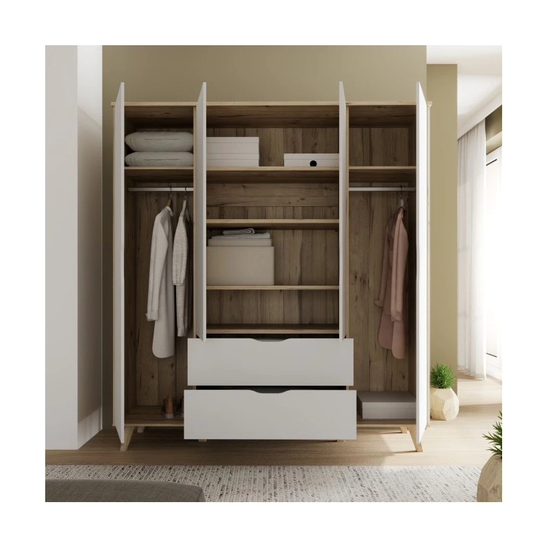 Szafa ubraniowa Vankka VNKS841 Dąb/Biały Meble Forte