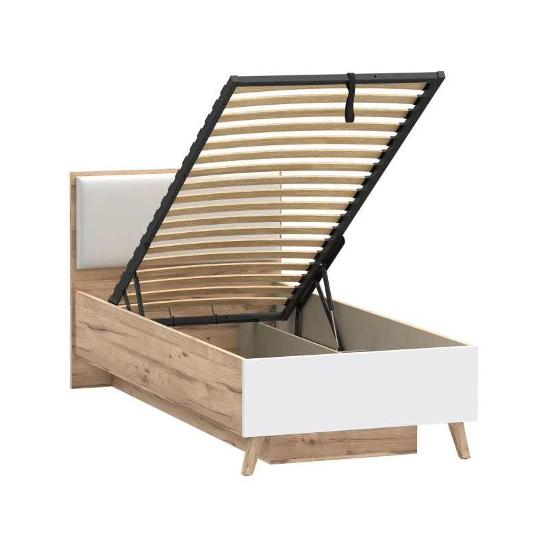 Łóżko z pojemnikiem Vankka VNKL4092 Dąb/Biały Meble Forte
