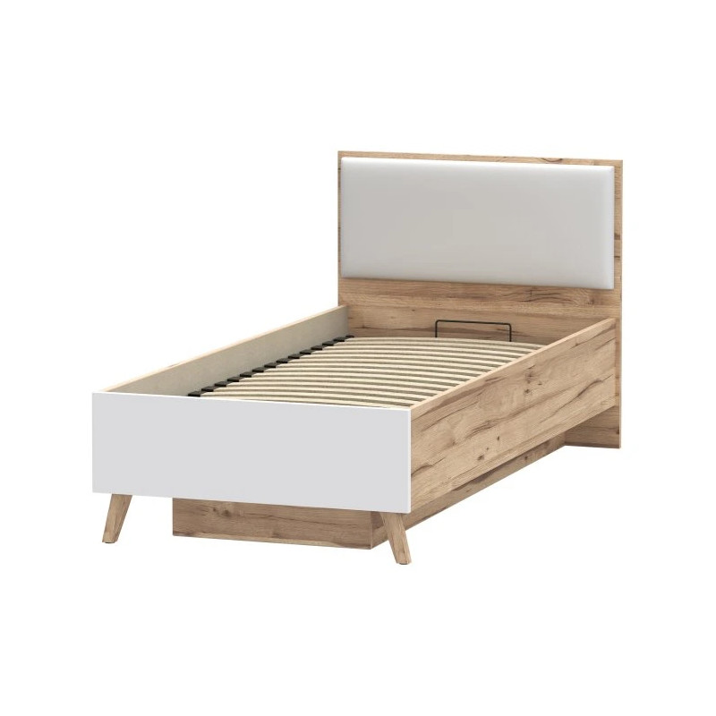 Łóżko z pojemnikiem Vankka VNKL4092 Dąb/Biały Meble Forte