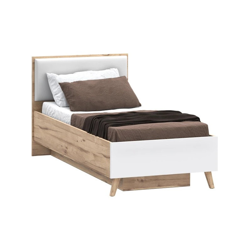 Łóżko z pojemnikiem Vankka VNKL4092 Dąb/Biały Meble Forte