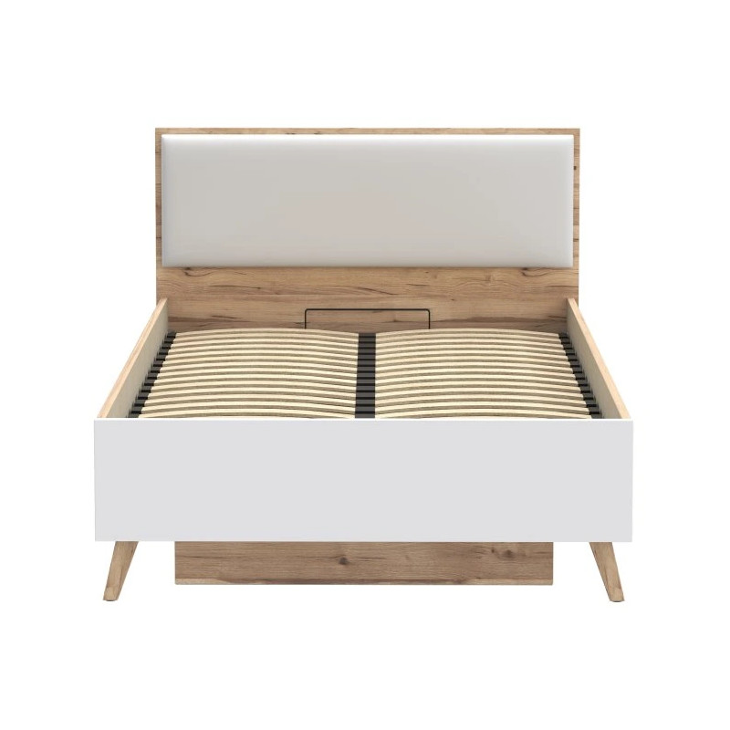 Łóżko z pojemnikiem 120 Vankka VNKL4122 Dąb/Biały Meble Forte