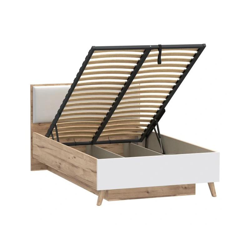 Łóżko z pojemnikiem 120 Vankka VNKL4122 Dąb/Biały Meble Forte