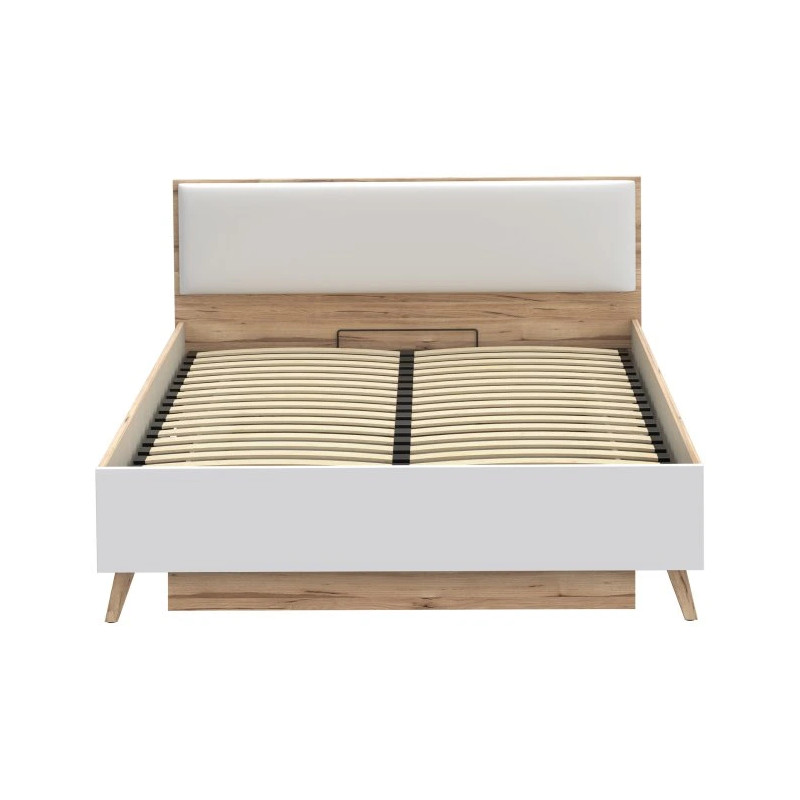 Łóżko z pojemnikiem 160 Vankka VNKL4162 Dąb/Biały Meble Forte