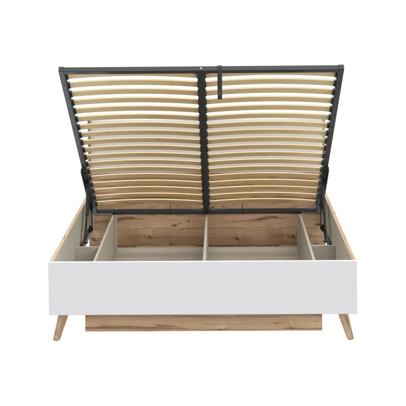 Łóżko z pojemnikiem 160 Vankka VNKL4162 Dąb/Biały Meble Forte