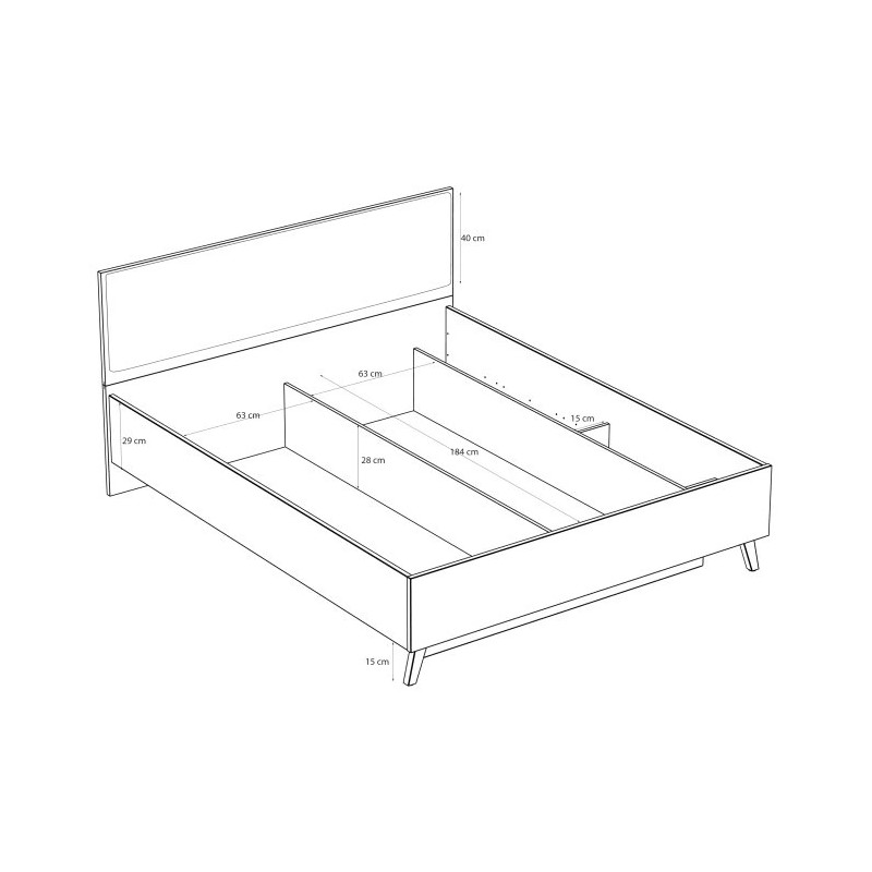 Łóżko z pojemnikiem 160 Vankka VNKL4162 Dąb/Biały Meble Forte