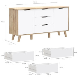 Komoda Vankka VNKK231 Dąb/Biały Meble Forte Komoda Vankka VNKK231 Dąb/Biały Meble Forte