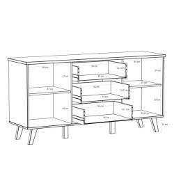 Komoda Vankka VNKK231 Dąb/Biały Meble Forte Komoda Vankka VNKK231 Dąb/Biały Meble Forte