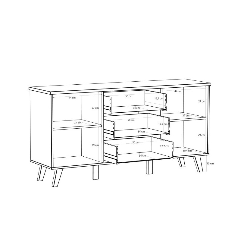 Komoda Vankka VNKK231 Dąb/Biały Meble Forte