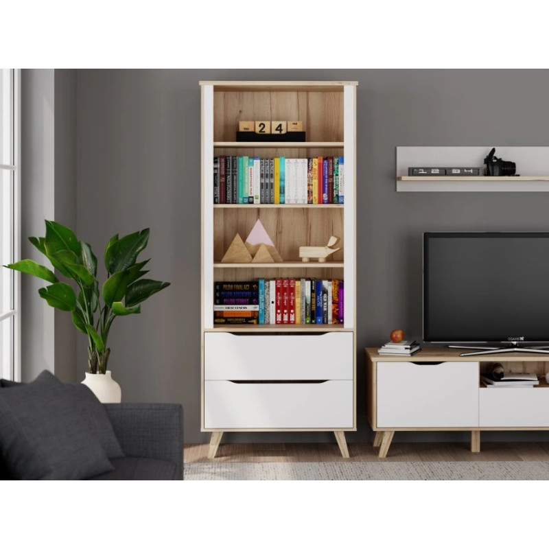 Regał otwarty Vankka VNKR713 Dąb/Biały Meble Forte