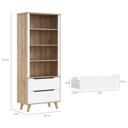 Regał otwarty Vankka VNKR713 Dąb/Biały Meble Forte