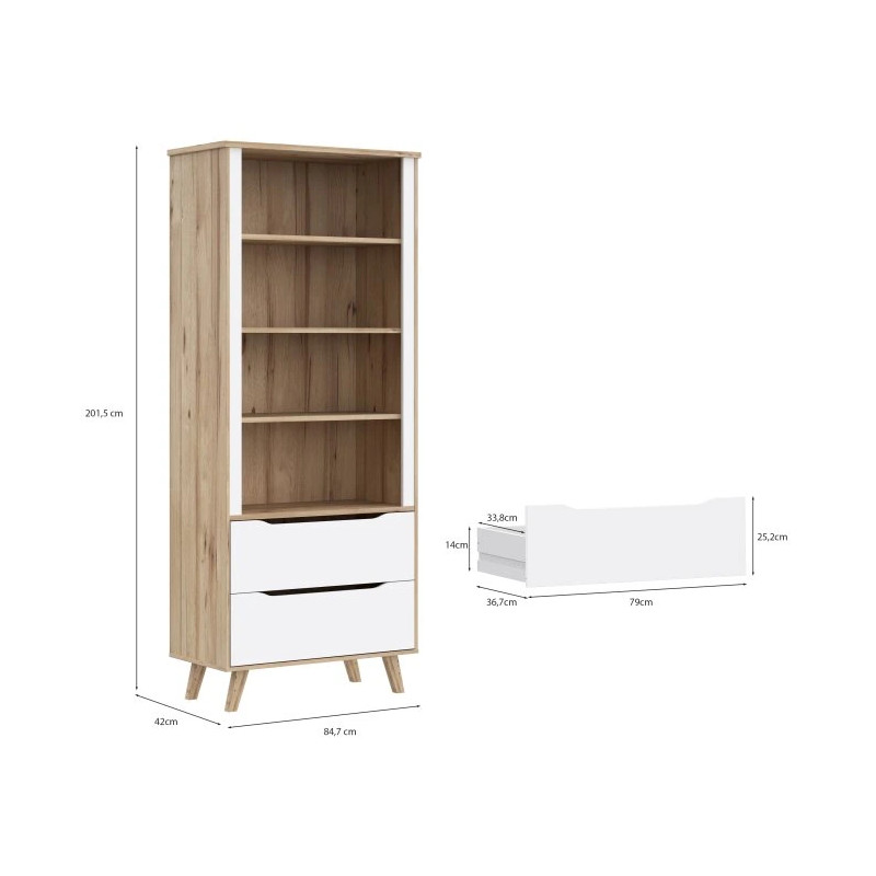 Regał otwarty Vankka VNKR713 Dąb/Biały Meble Forte