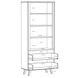 Regał otwarty Vankka VNKR713 Dąb/Biały Meble Forte