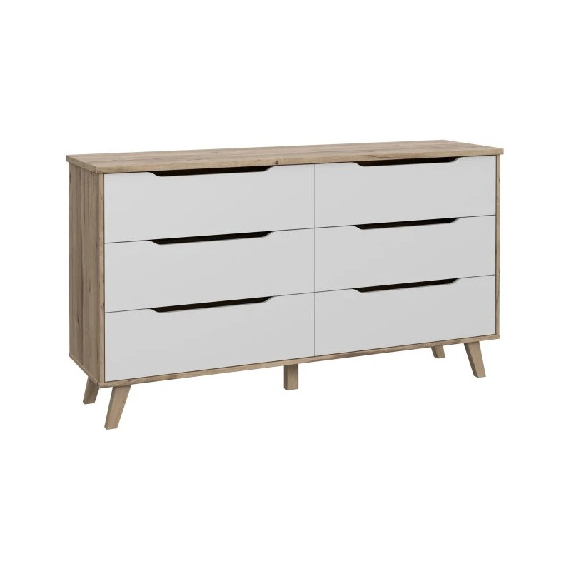Komoda Vankka VNKK221Dąb/Biały Meble Forte Komoda Vankka VNKK221Dąb/Biały Meble Forte