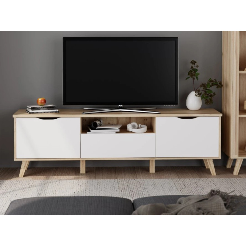 Szafka RTV Vankka VNKT131 Dąb/Biały Meble Forte