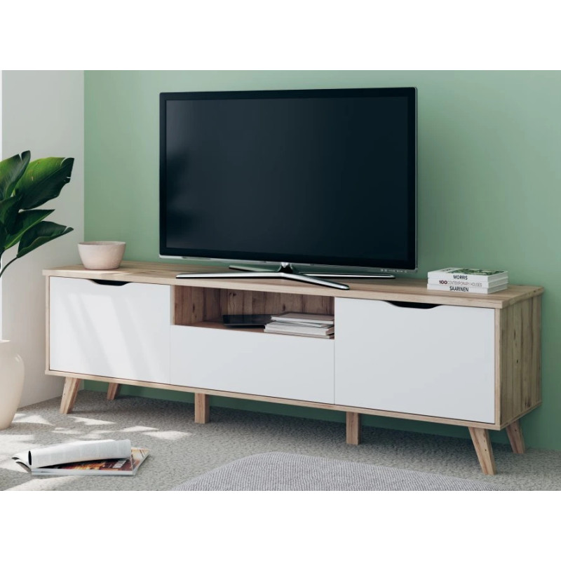 Szafka RTV Vankka VNKT131 Dąb/Biały Meble Forte