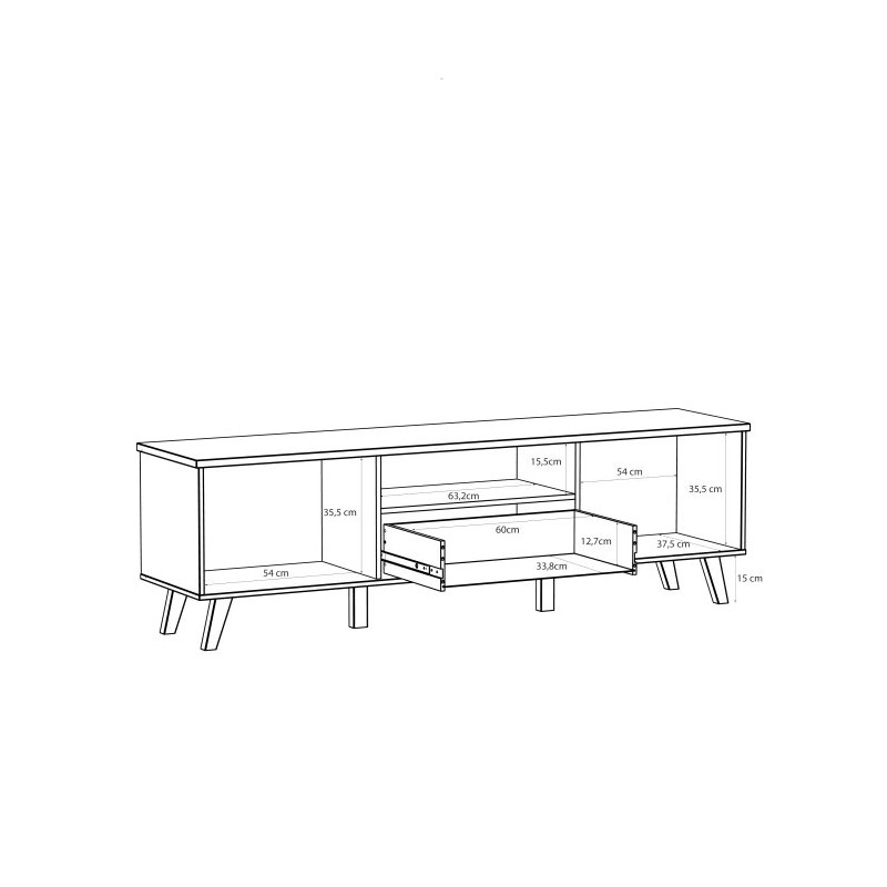 Szafka RTV Vankka VNKT131 Dąb/Biały Meble Forte