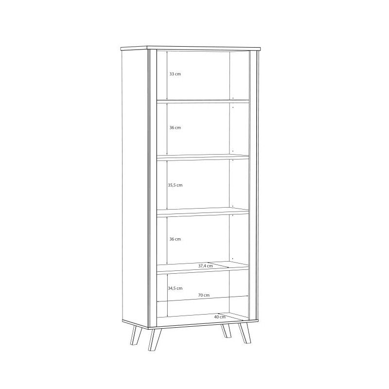 Regał 85 cm Vankka VNKR712 Dąb/Biały Meble Forte