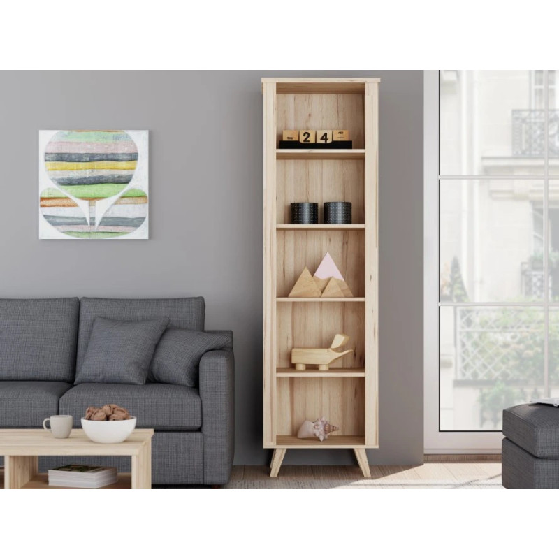 Regał wąski Vankka VNKR711 Dąb/Biały Meble Forte