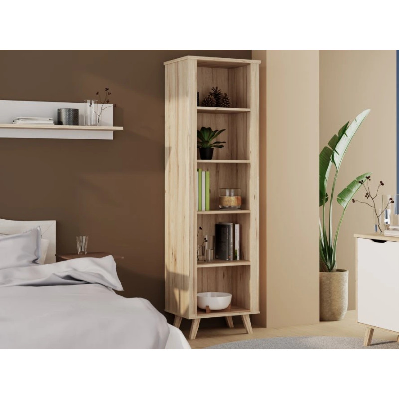 Regał wąski Vankka VNKR711 Dąb/Biały Meble Forte