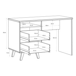 Biurko Vankka VNKB121-L25 Dąb/Biały Meble Forte