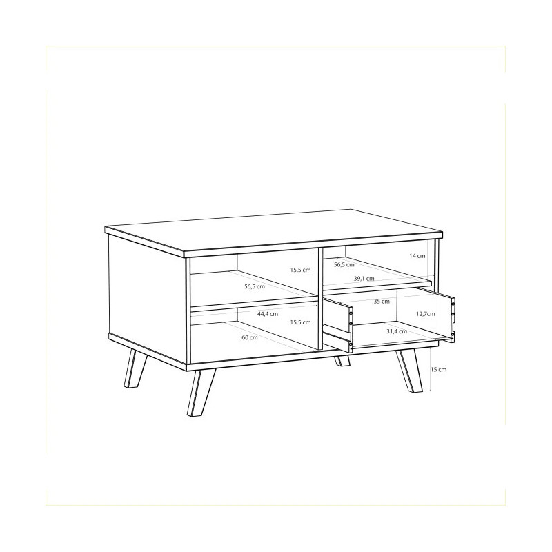 Stolik kawowy Vankka CFTT5218 Dąb/Biały Meble Forte