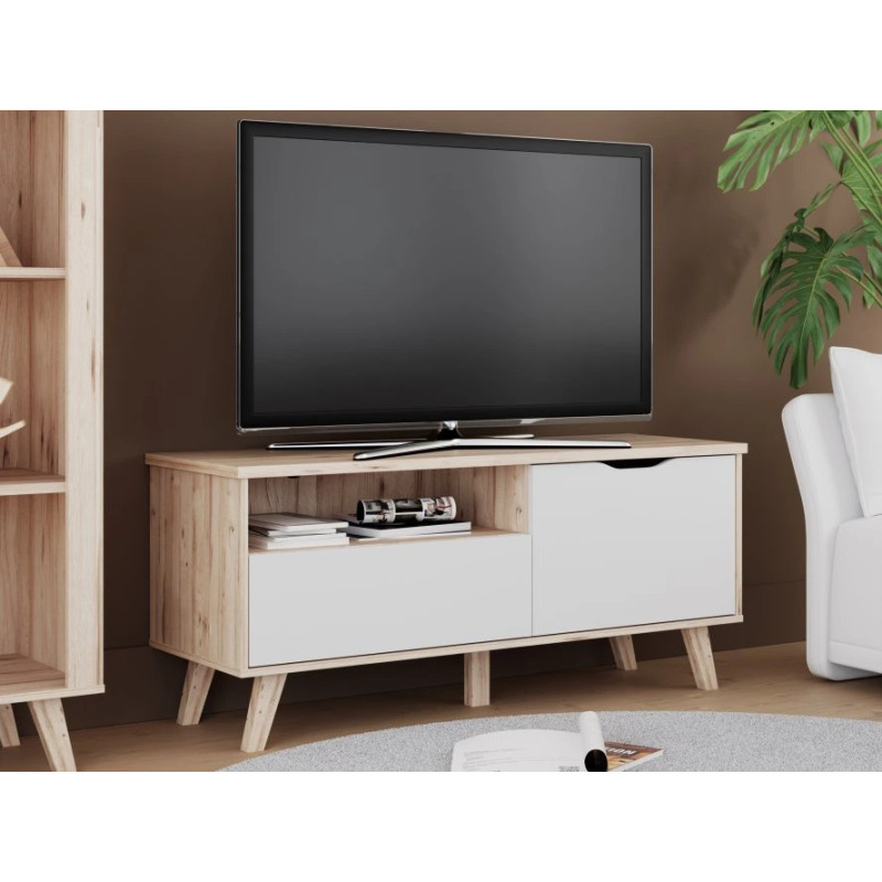 Szafka RTV Vankka VNKT121R Dąb/Biały Meble Forte