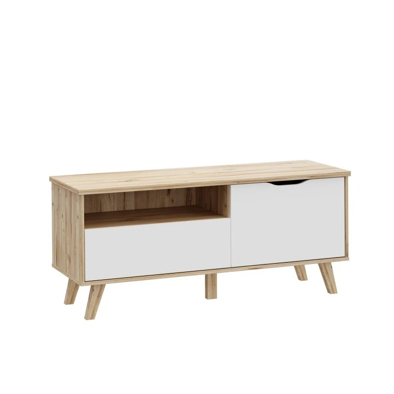 Szafka RTV Vankka VNKT121R Dąb/Biały Meble Forte