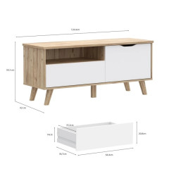 Szafka RTV Vankka VNKT121R Dąb/Biały Meble Forte