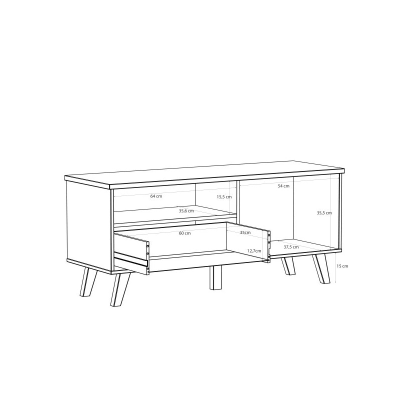 Szafka RTV Vankka VNKT121R Dąb/Biały Meble Forte