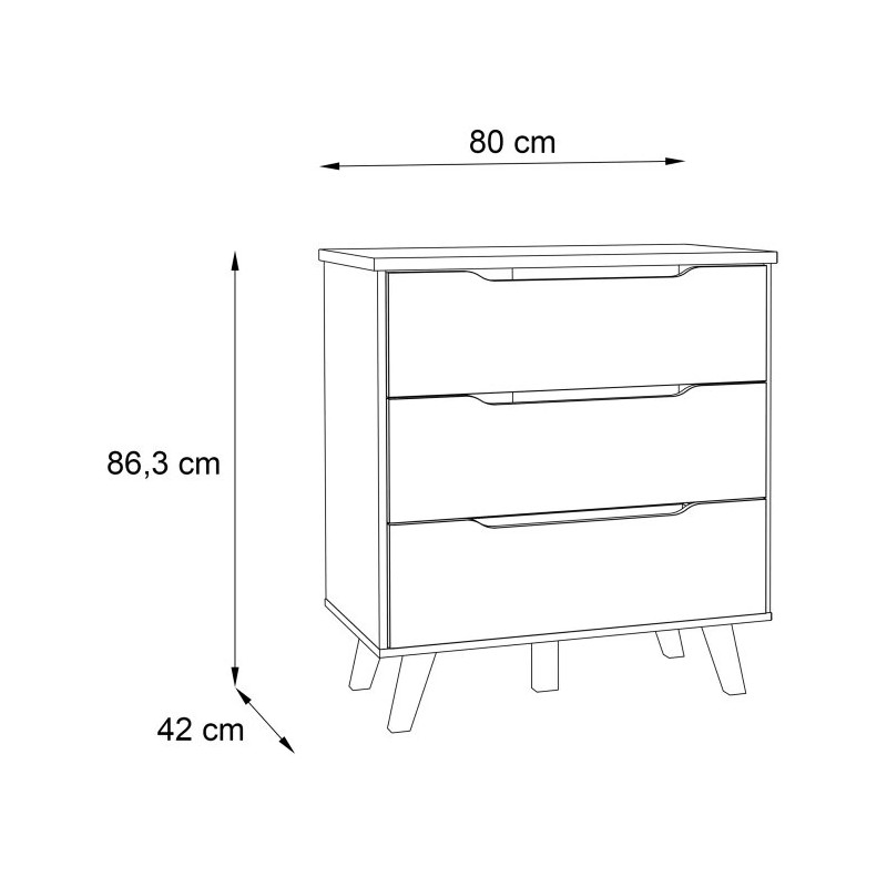 Komoda Vankka FINVNKK212 Dąb/Biały Meble Forte