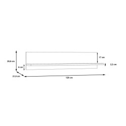 Półka ścienna 120 cm Vankka VDGB03 Dąb/Biały Meble Forte