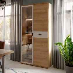 Witryna 100 cm z oświetleniem CHESAPEAKE BEAV721B Dąb