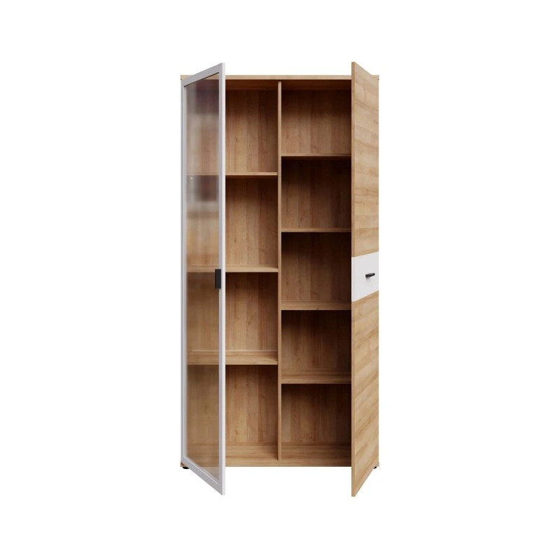 Witryna 100 cm z oświetleniem CHESAPEAKE BEAV721B Dąb