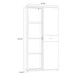 Witryna 100 cm z oświetleniem CHESAPEAKE BEAV721B Dąb