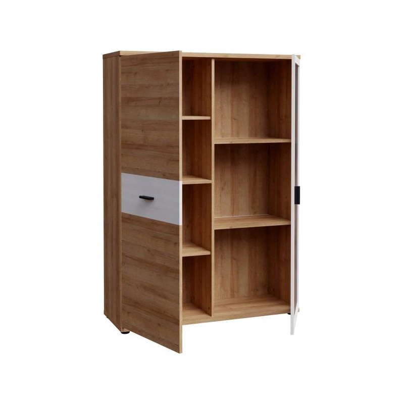 Witryna niska 100 cm z oświetleniem CHESAPEAKE BEAV421B Dąb