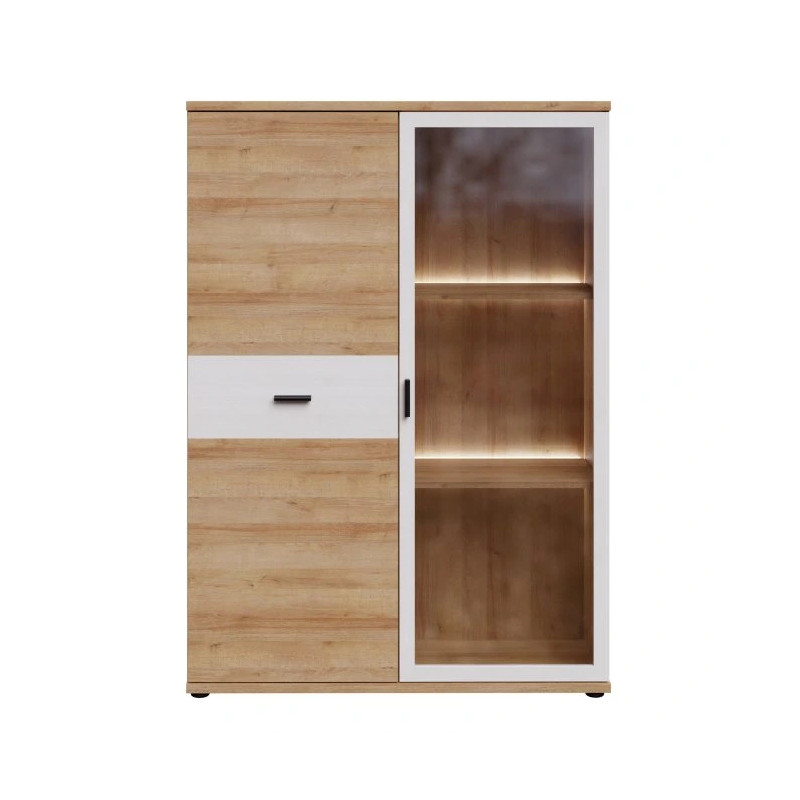 Witryna niska 100 cm z oświetleniem CHESAPEAKE BEAV421B Dąb