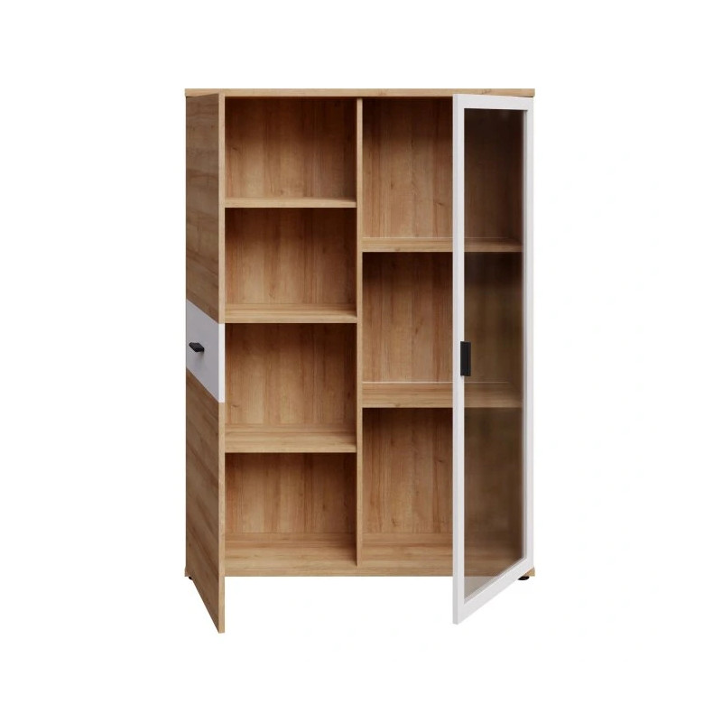 Witryna niska 100 cm z oświetleniem CHESAPEAKE BEAV421B Dąb