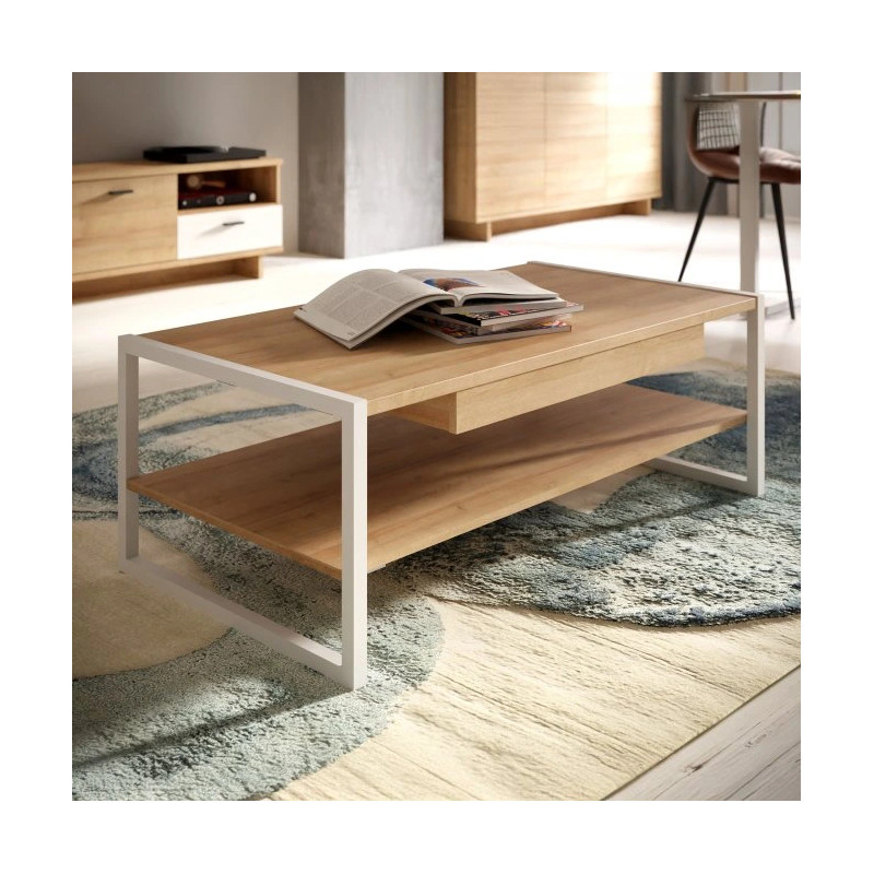 Stolik kawowy 110x60cm CHESAPEAKE CFTT4241 Dąb Riviera/Biały