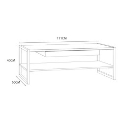 Stolik kawowy 110x60cm CHESAPEAKE CFTT4241 Dąb Riviera/Biały