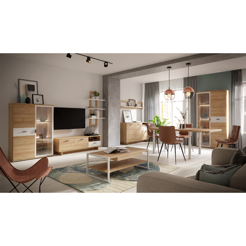 Stolik kawowy 110x60cm CHESAPEAKE CFTT4241 Dąb Riviera/Biały