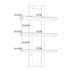Półka pionowa 70 cm CHESAPEAKE HVKB02 Dąb Riviera/Dąb Śnieżny