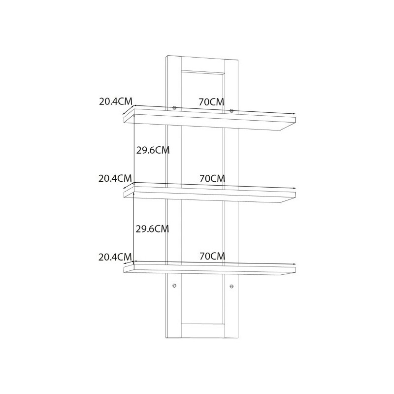 Półka pionowa 70 cm CHESAPEAKE HVKB02 Dąb Riviera/Dąb Śnieżny